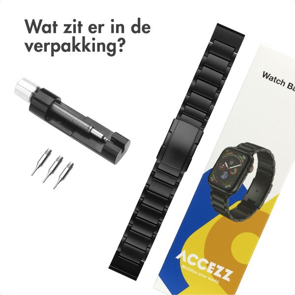 Accezz Mat Titanium bandje  - Garmin 22 mm aansluiting - Zwart