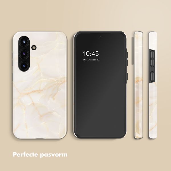 Selencia Vivid Backcover met MagSafe Samsung Galaxy S25 - Golden Beige Marble