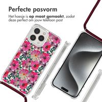 imoshion Design hoesje met koord iPhone 15 Pro Max - Flower Water