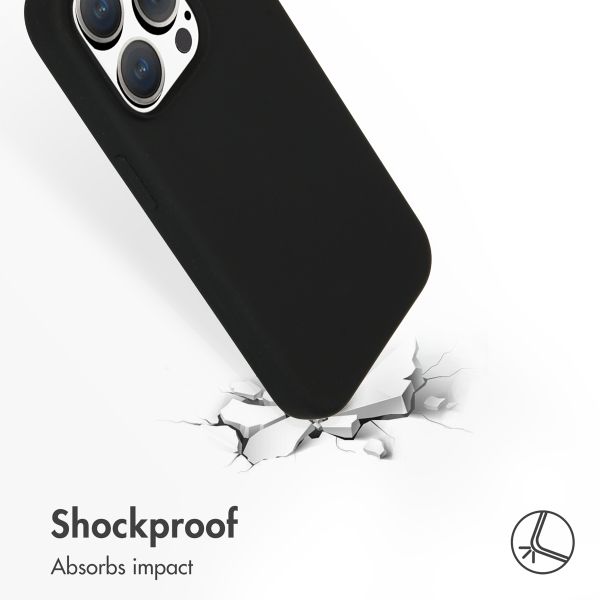 Accezz Liquid Silicone Back Cover with MagSafe Apple iPhone 15 Pro - Black