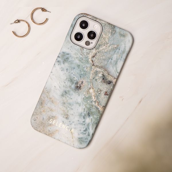 Selencia Maya Fashion Backcover iPhone Xs / X - Marble Blue