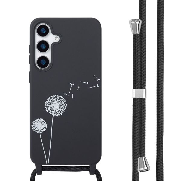 imoshion Siliconen design hoesje met koord Samsung Galaxy S25 Plus - Dandelion Black