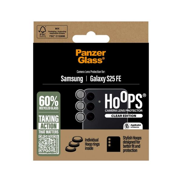PanzerGlass Camera Protector Hoops Optic Rings voor de Samsung Galaxy S25 FE - Transparant