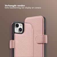 Selencia Riva Bookcase met MagSafe en Koord Apple iPhone 15 - Old Pink