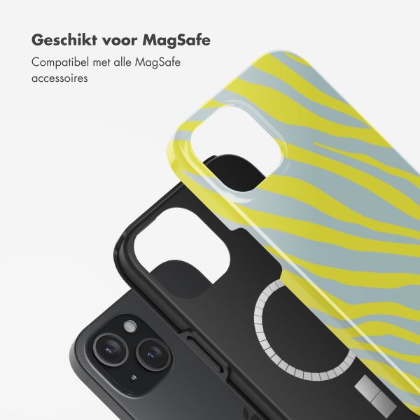 Selencia Vivid Tough Backcover met MagSafe iPhone 15 - Zebra Winter Sky Titanium Yellow