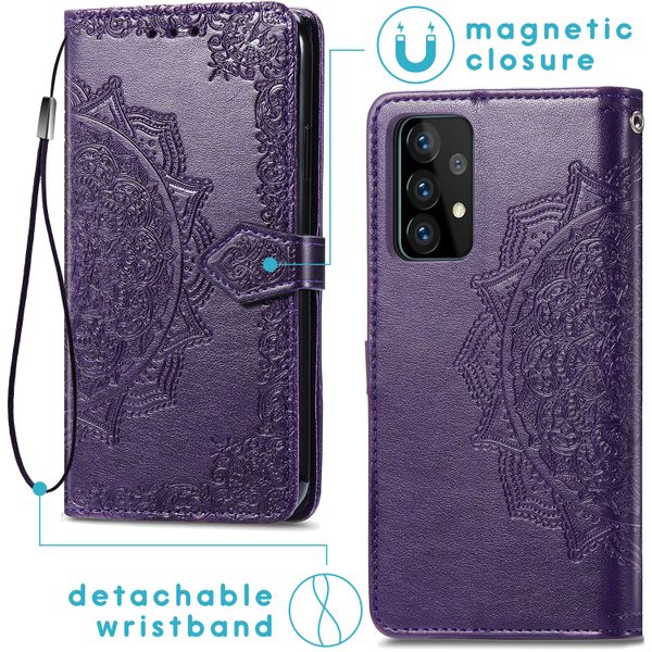 imoshion Mandala Bookcase Samsung Galaxy A72 - Paars