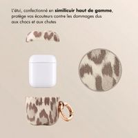 Selencia Sabi Case met panterprint  Apple Airpods 1 / 2 - Soft Ivory
