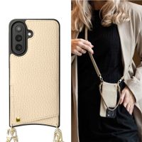 Selencia Nova Telefoonhoes met Koord en Pashouder Samsung Galaxy A57 (5G) - Beige