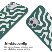 imoshion Siliconen design hoesje met koord Apple iPhone 11 - Petrol Green Groovy