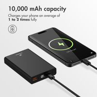 imoshion Ultra Series Aluminium Powerbank 10,000 mAh - Quick Charge and Power Delivery - Black