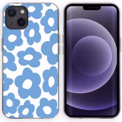 imoshion Design hoesje Apple iPhone 13 - Retro Blue Flowers