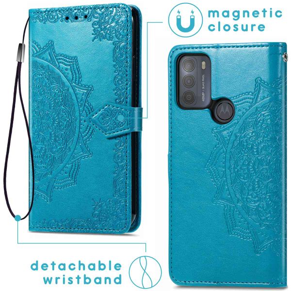 imoshion Mandala Bookcase Motorola Moto G50 - Turquoise