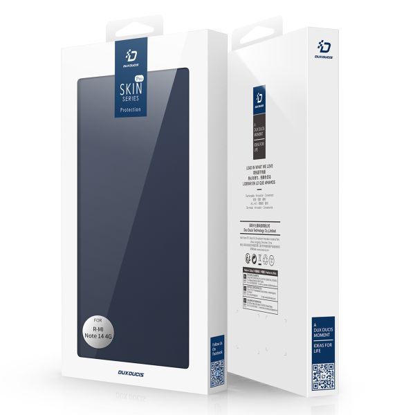 Dux Ducis Slim Softcase Bookcase Xiaomi Redmi Note 14 (4G) - Donkerblauw