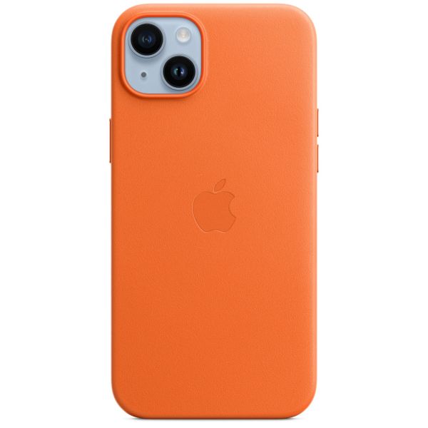 Apple Leather Backcover MagSafe iPhone 14 Plus - Oranje