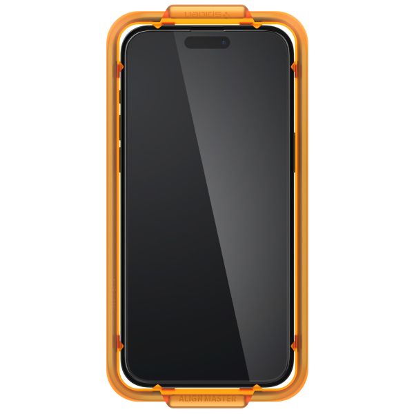 Spigen AlignMaster Full Screenprotector 2 Pack iPhone 15 Pro Max - Zwart