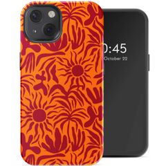 Selencia Vivid Tough Backcover met MagSafe iPhone 13 - Tropical Vibes Apricot