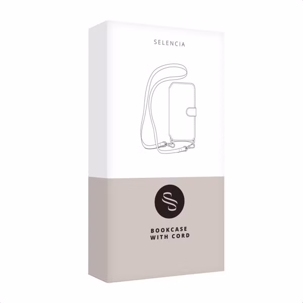 Selencia Riva Bookcase met MagSafe en Koord Apple iPhone 17e / 16e - Beige