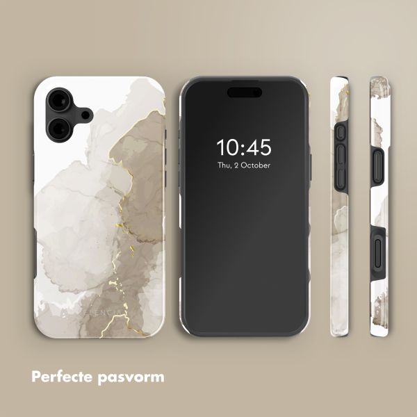 Selencia Vivid Backcover met MagSafe Apple iPhone 16 - Marble Light Brown