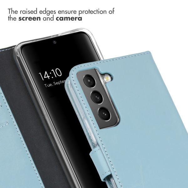 Selencia Echt Leren Bookcase Samsung Galaxy S22 - Lichtblauw