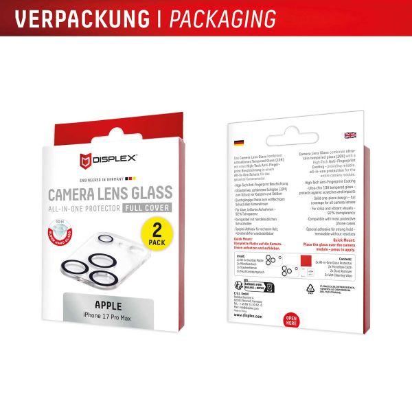 Displex CamGlass All-In-One Camera Protector Apple iPhone 17 Pro Max