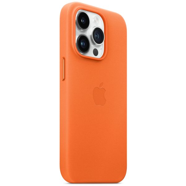Apple Leather Back Cover with MagSafe Apple iPhone 14 Pro - Orange