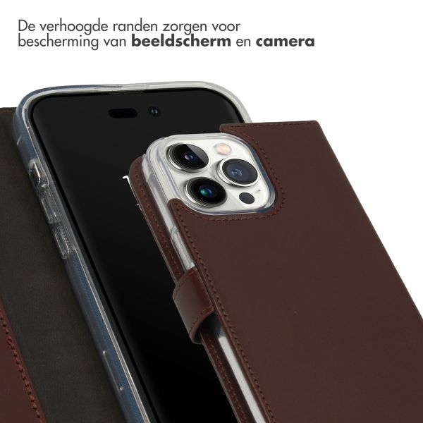 Selencia Echt Leren Bookcase Apple iPhone 14 Pro Max - Bruin