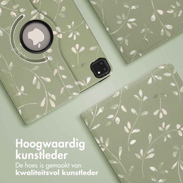 imoshion 360° Draaibare Design Bookcase Apple iPad Pro 11 (2022 / 2021 / 2020 / 2018) - Green Flowers