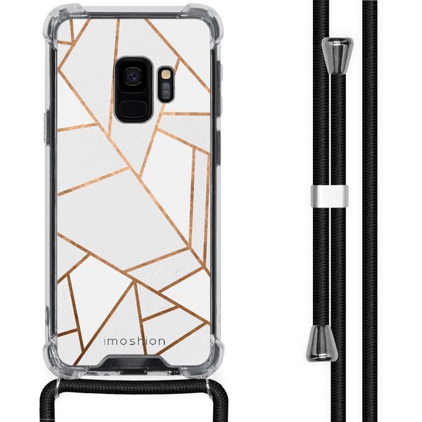 imoshion Design hoesje met koord Samsung Galaxy S9 - Grafisch Koper - Wit / Goud