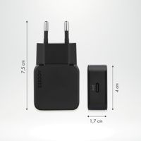 imoshion Powerbank 20.000 mAh + Accezz Ultra Slim GaN Oplader + Accezz USB-C naar USB-C kabel - 1 meter - Zwart