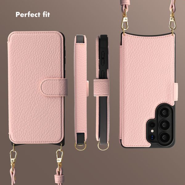 Selencia Riva Bookcase with MagSafe and phone strap Samsung Galaxy S26 Ultra - Old Pink