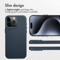 Accezz Leather Back Cover with MagSafe Apple iPhone 15 Pro - Nightfall Blue