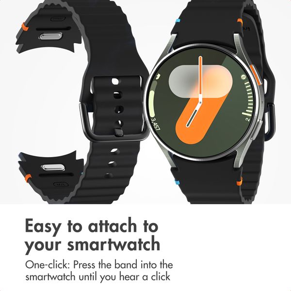 imoshion Wave Silicone Band Samsung Galaxy Watch 4 / 5 / 6 / 7 / FE (20 mm) - Black