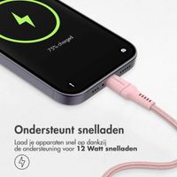 imoshion Lightning naar USB kabel - Non-MFi - Gevlochten textiel - 2 meter - Roze