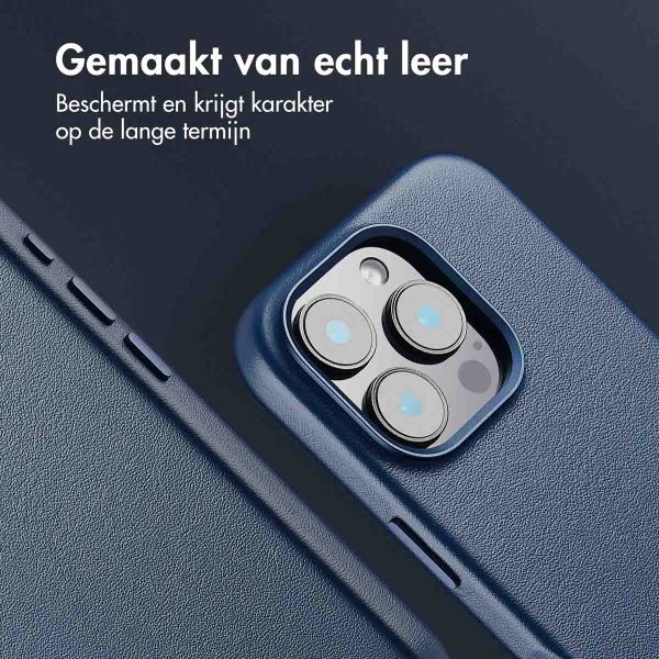 Accezz MagSafe Leather Backcover Apple iPhone 16 Pro - Nightfall Blue