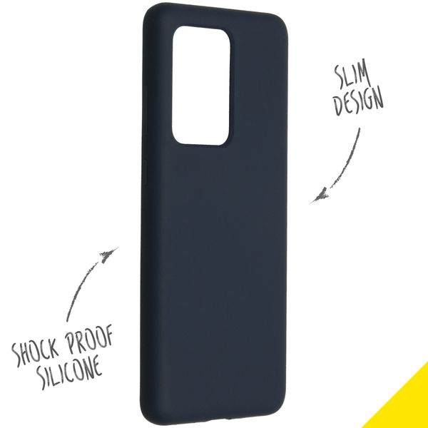 Accezz Liquid Silicone Backcover Samsung Galaxy S20 Ultra - Donkerblauw