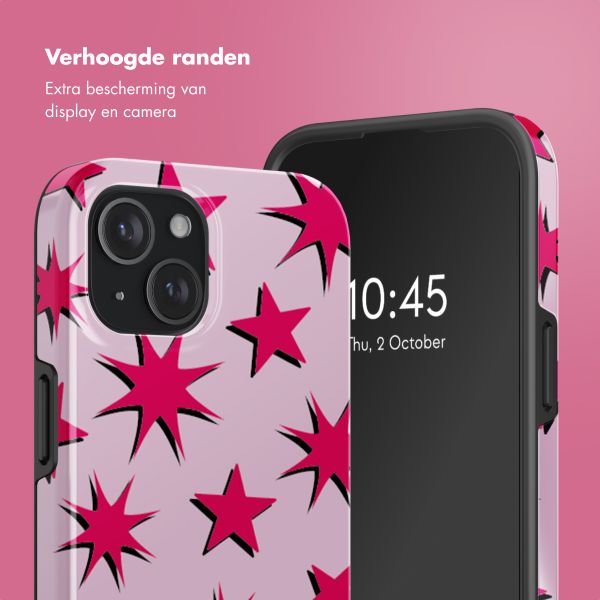 Selencia Vivid Tough Backcover met MagSafe iPhone 15 - Stars Rubine Red Light Pink