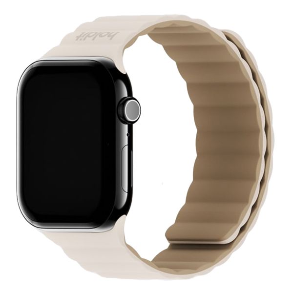 Holdit Siliconen bandje magneet Apple Watch Series 1 - 11 / SE / Ultra (44/45/46/49 mm) - Light Beige / Beige