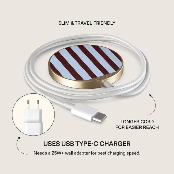 Burga Wireless Magnetic Charger - MagSafe and Qi2 - Offline / Gold