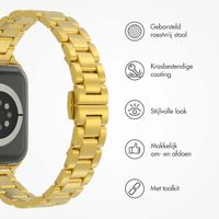 Selencia Slim Steel schakelbandje Apple Watch Series 1 t/m 9 / SE (38/40/41 mm) | Series 10 (42 mm) - Goud