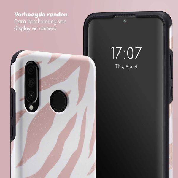 Selencia Vivid Tough Backcover Huawei P30 Lite - Colorful Zebra Old Pink