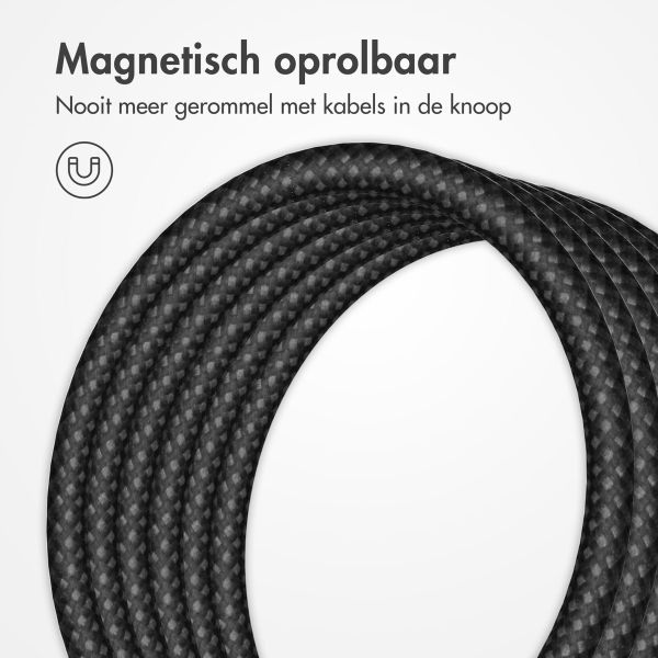 imoshion Magnetische braided kabel - USB-C naar USB-A - 1 meter - Zwart