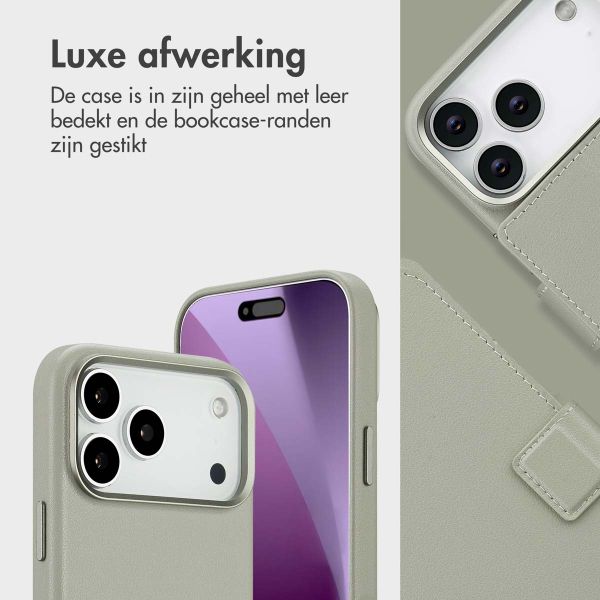 Accezz Leather Bookcase 2-in-1 met MagSafe Apple iPhone 17 Pro Max - Light Grey