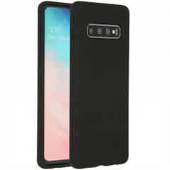 Accezz Liquid Silicone Backcover Samsung Galaxy S10 - Zwart