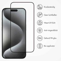 Accezz Gehard Glas Full Cover Screenprotector met applicator iPhone 15 Pro Max - Transparant