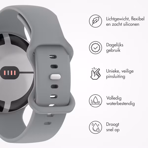 imoshion Siliconen⁺ bandje Google Pixel Watch 3 / 4 (45 mm) - Maat L - Grijs