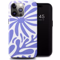 Selencia Vivid Tough Backcover Apple iPhone 15 Pro Max - Modern Bloom Sapphire Blue