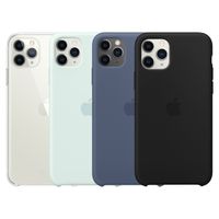 Apple 4 Pack Clearcase + Silicone Backcover iPhone 11 Pro Max - Clear + Seafoam + Alaskan Blue + Black