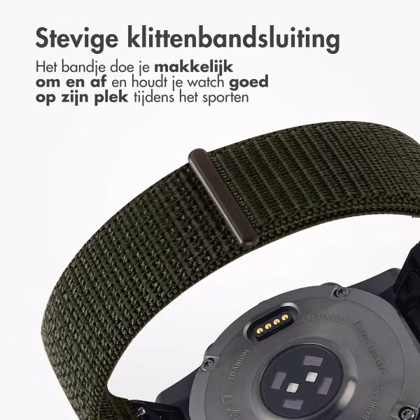 imoshion QuickFit® Nylon bandje  - Garmin 20 mm aansluiting - Maat L/XL - Groen
