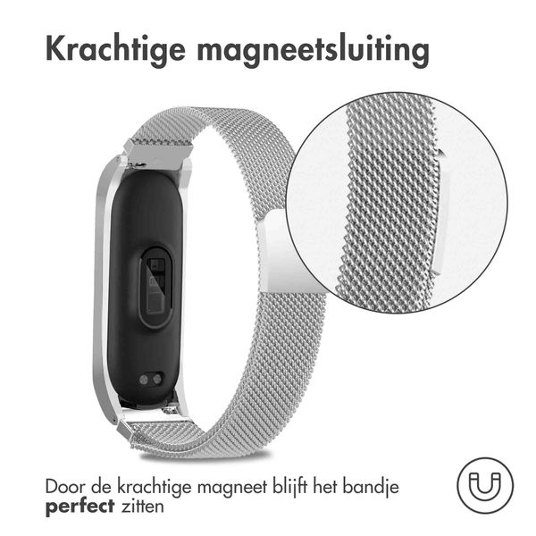 imoshion Milanees magnetisch bandje Xiaomi Mi Band 5 / 6 - Zilver