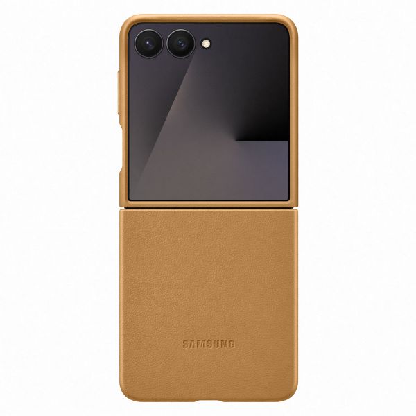 Samsung Originele KindSuit Vegan Leather Case Samsung Galaxy Z Flip 7 - Camel